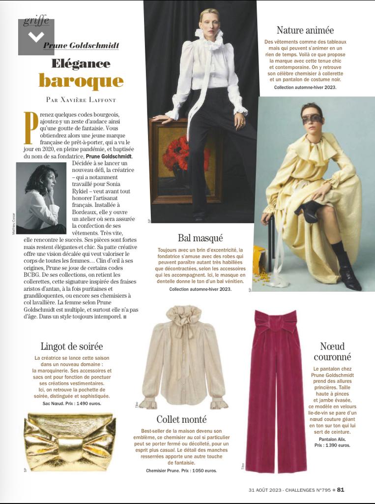 CHALLENGES - Prune Goldschmidt : Élégance baroque