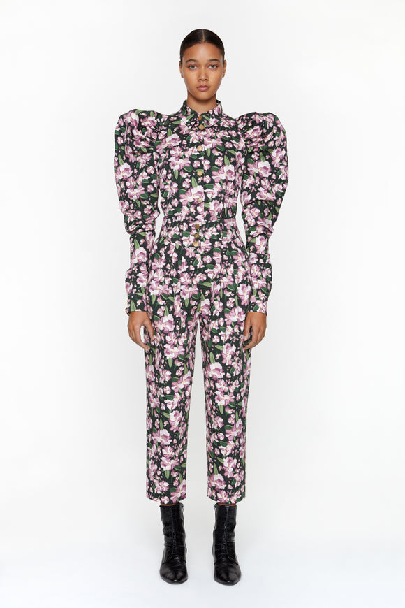 ALLISON - Pantalon carotte en coton imprimé - prunegoldschmidt