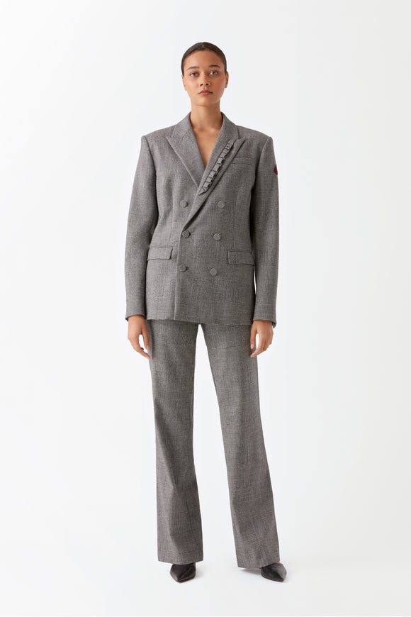ALEXIS - Blazer en laine Prince de Galles - prunegoldschmidt