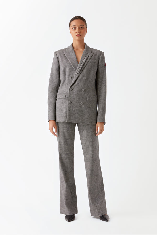ALEXIS - Blazer en laine Prince de Galles - prunegoldschmidt