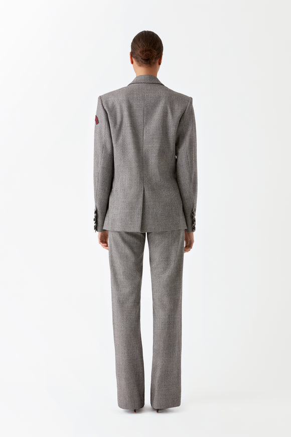 ALEXIS - Blazer en laine Prince de Galles - prunegoldschmidt