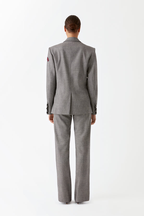 ALEXIS - Blazer en laine Prince de Galles - prunegoldschmidt