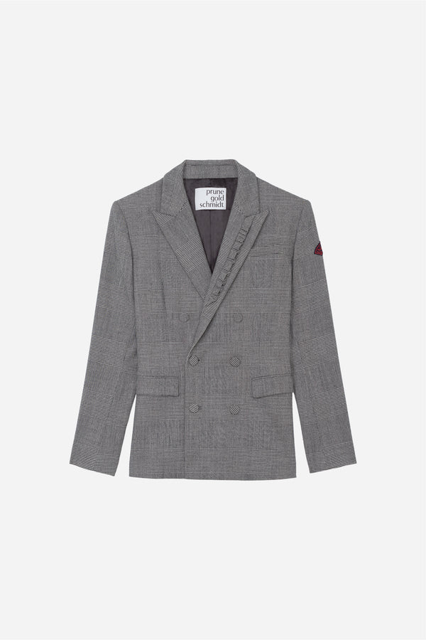ALEXIS - Blazer en laine Prince de Galles - prunegoldschmidt