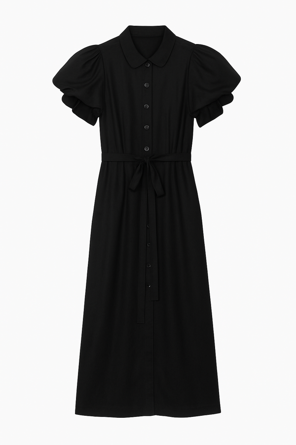 BENOÎTE - Robe en Popeline de Coton noire - prunegoldschmidt