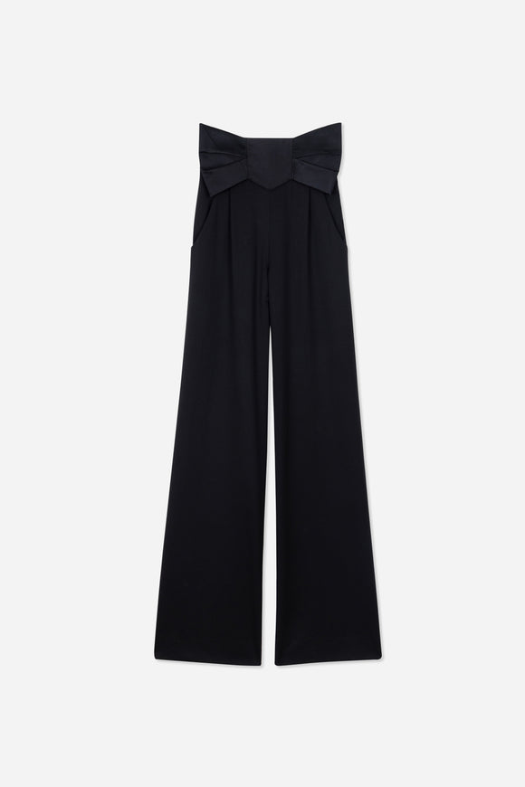 ALIX Asia - Pantalon de smoking noir à noeud - prunegoldschmidt