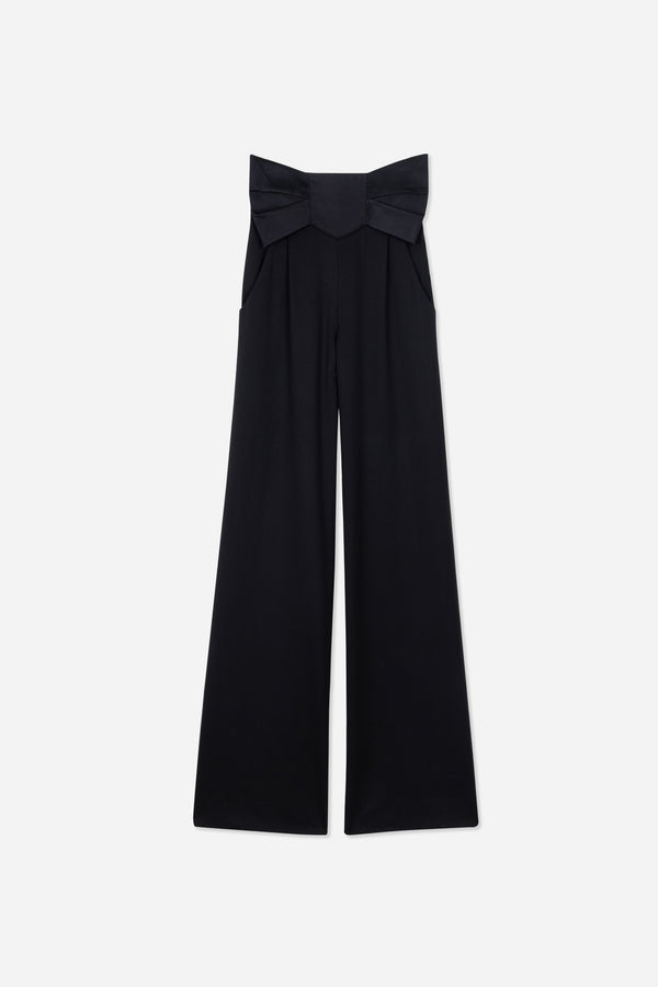 ALIX Asia - Pantalon de smoking noir à noeud - prunegoldschmidt