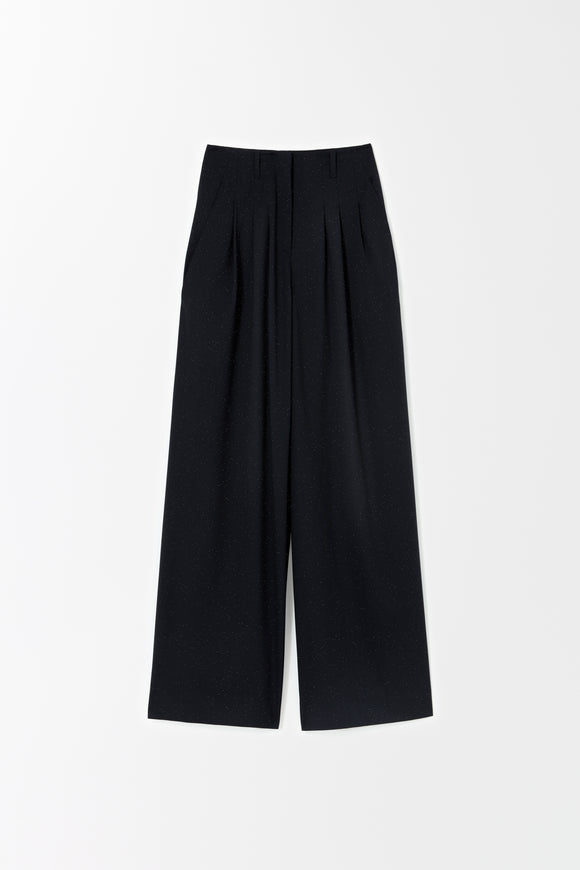 SONIA - Pantalon à paillettes ample à plis - prunegoldschmidt