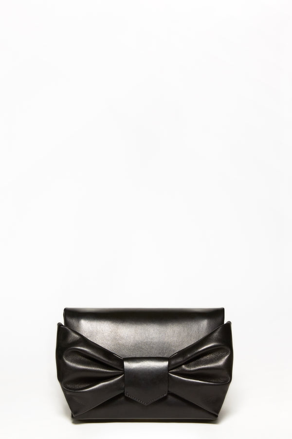 Sac NŒUD cuir noir et chaîne or - prunegoldschmidt