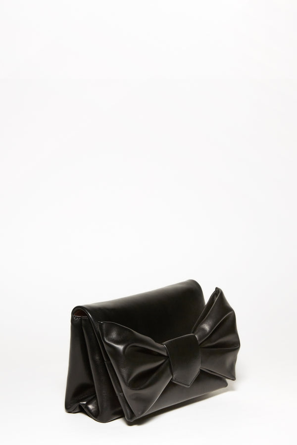 Sac NŒUD cuir noir et chaîne or - prunegoldschmidt