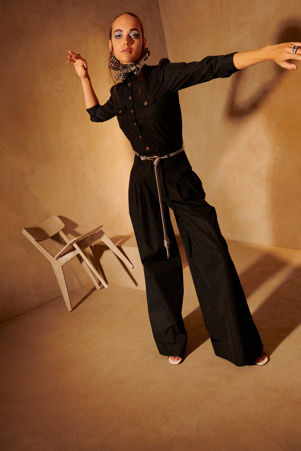 SONIA - Pantalon à plis - prunegoldschmidt