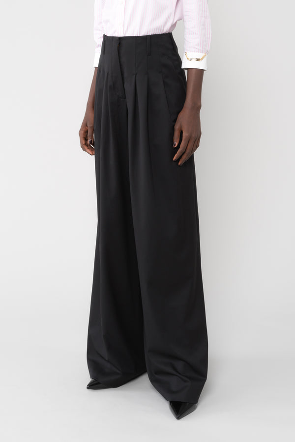 SONIA - Pantalon à plis - prunegoldschmidt