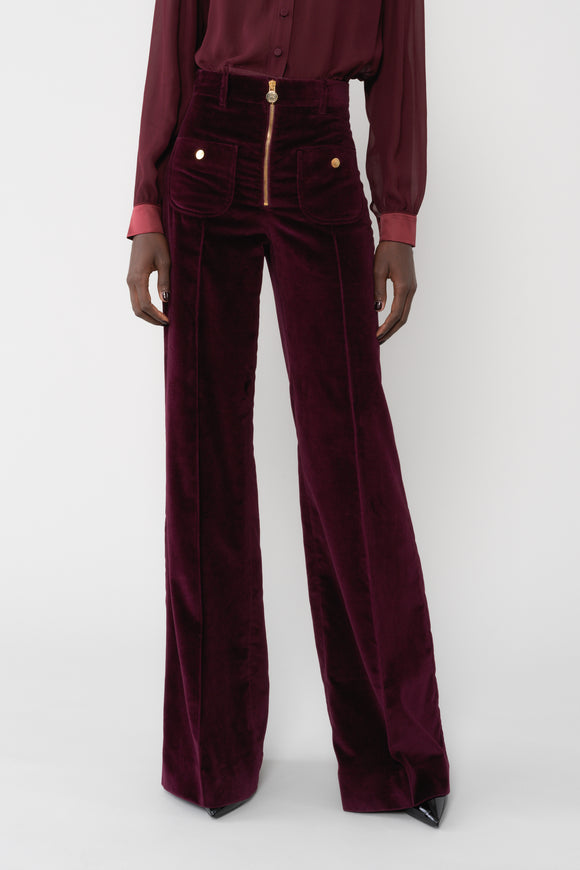 DANAE - Pantalon flare - prunegoldschmidt