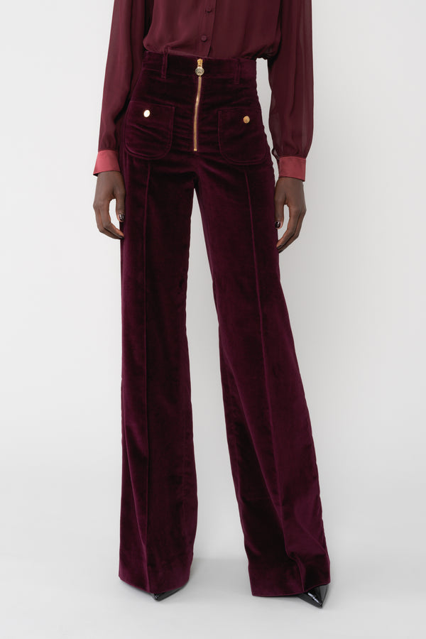 DANAE - Pantalon flare - prunegoldschmidt