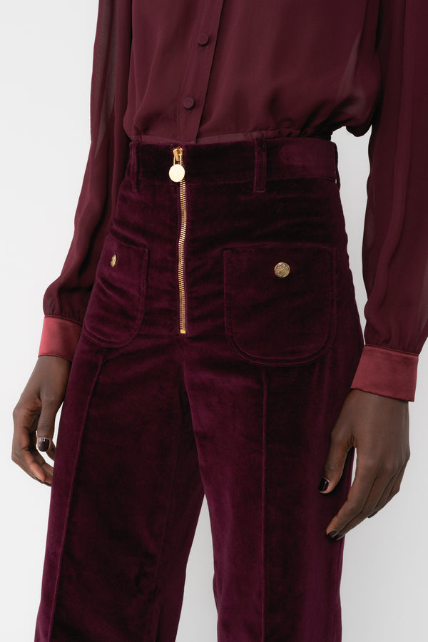 DANAE - Pantalon flare - prunegoldschmidt