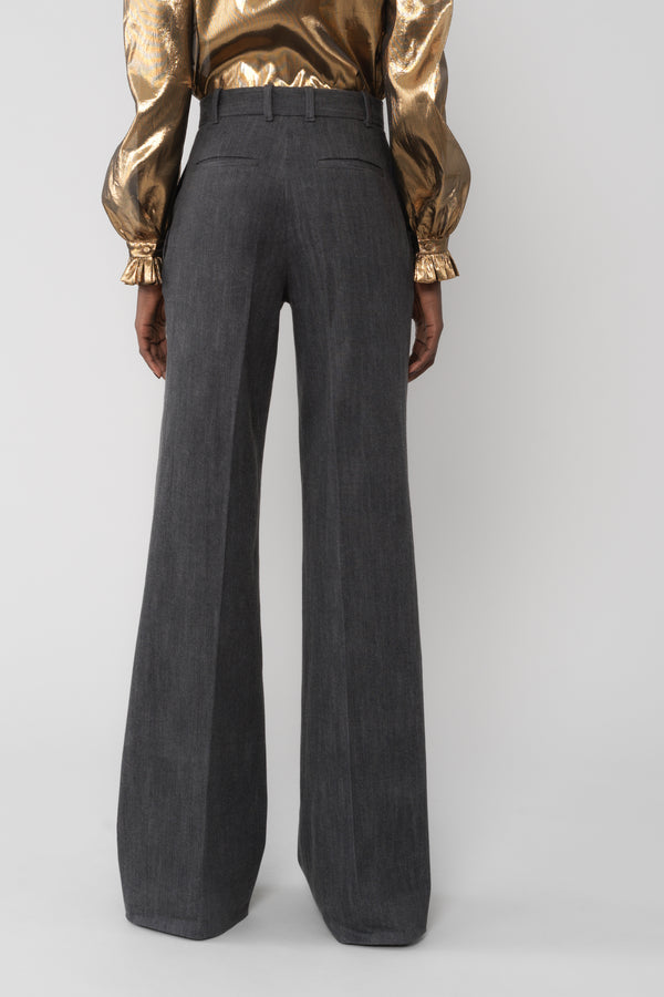 DORINETTA - Pantalon flare - prunegoldschmidt