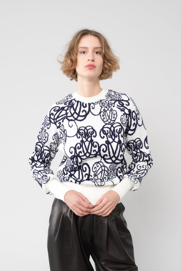 COSETTE - Pull en maille monogrammé - prunegoldschmidt