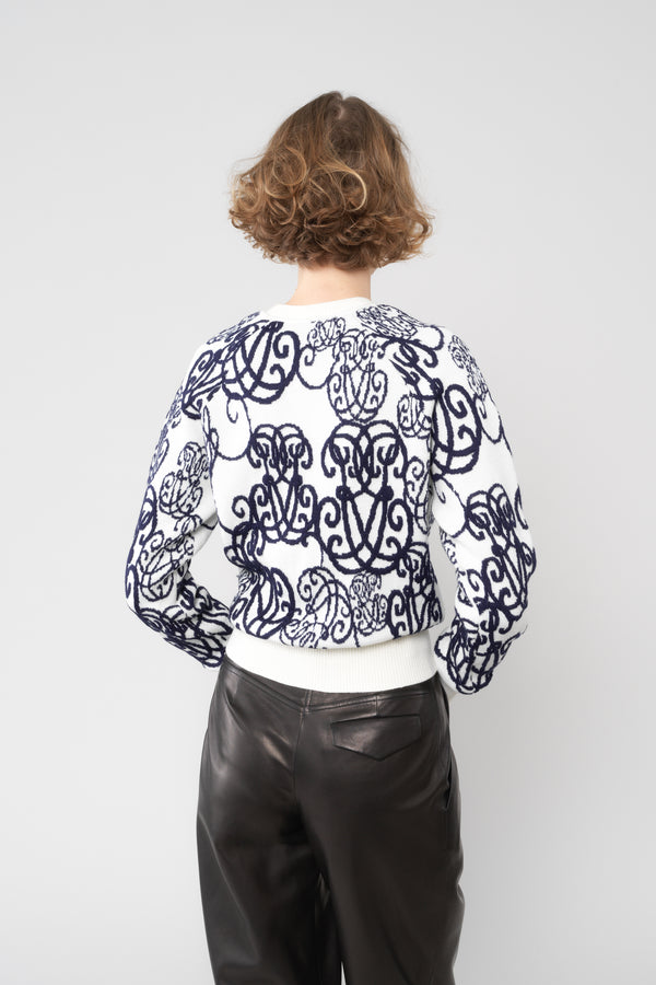 COSETTE - Pull en maille monogrammé - prunegoldschmidt