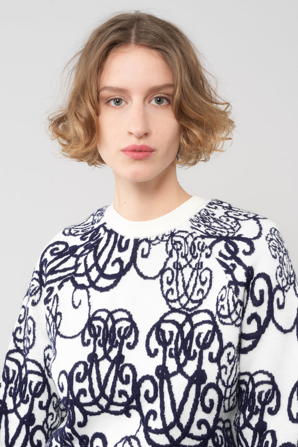 COSETTE - Pull en maille monogrammé - prunegoldschmidt