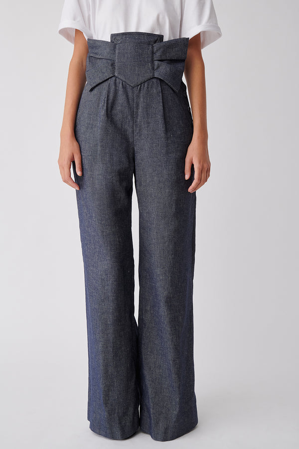 ALIX - Flare pants à noeud - prunegoldschmidt