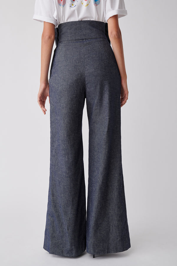 ALIX - Flare pants à noeud - prunegoldschmidt